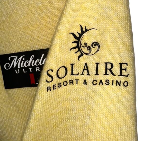 LPGA Yellow Wool Blend Sponsored Golf Pullover Sweater Size Medium - Picture 5 of 16